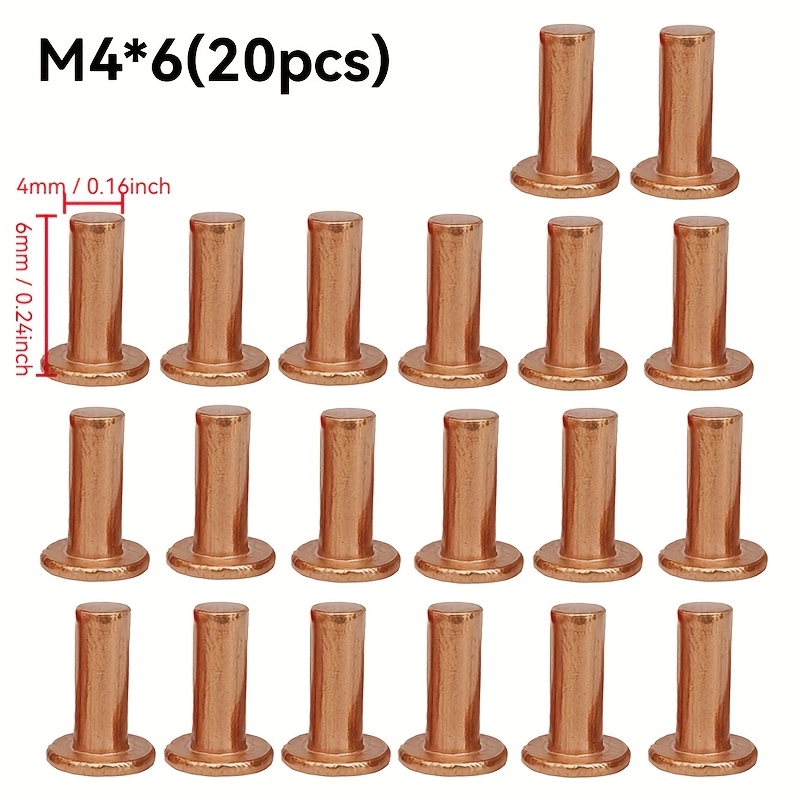 TEMU Solid Copper Rivets, Copper Rivets, Copper Rivets, Sizes M2, M3, M4, M5, M6