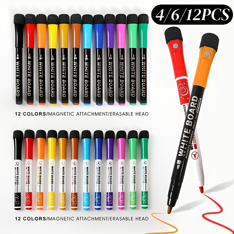Dry Wipe Markers White Board Markers Marker Pens Non Toxic Fine Bullet - Foto 8