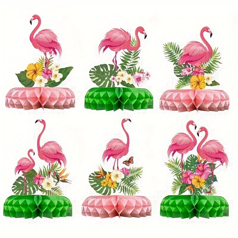 

Set Of 6, Hawaiian-themed Flamingo Honeycomb Decorations, Floral Honeycomb Centerpieces For Table Decor, Birthday Party Decorations, First Birthday And Wedding Table Ornaments.