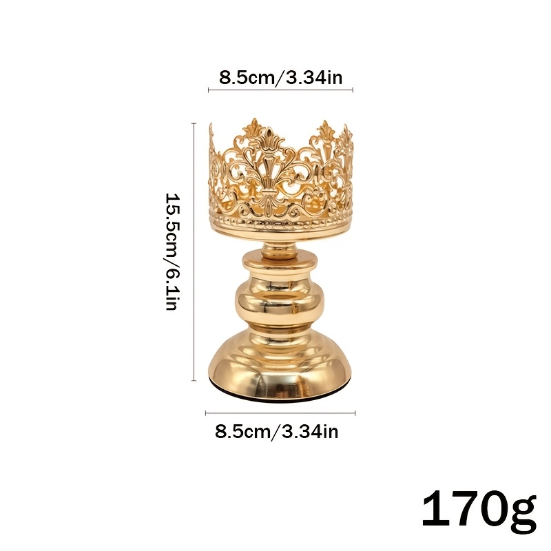 TEMU 1pc Of Wrought Iron Openwork Candlestick, Royal Decorative Candle Holder, Suitable For Modern And Rustic Decor. Ideal For Dining Rooms, Living