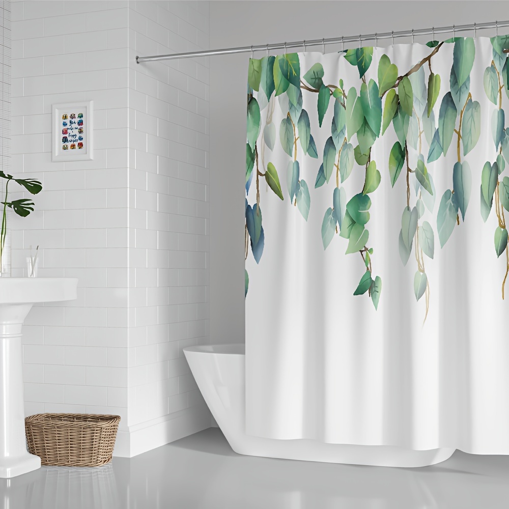 Green Shower Curtain Waterproof And Moisture proof Peva - Temu