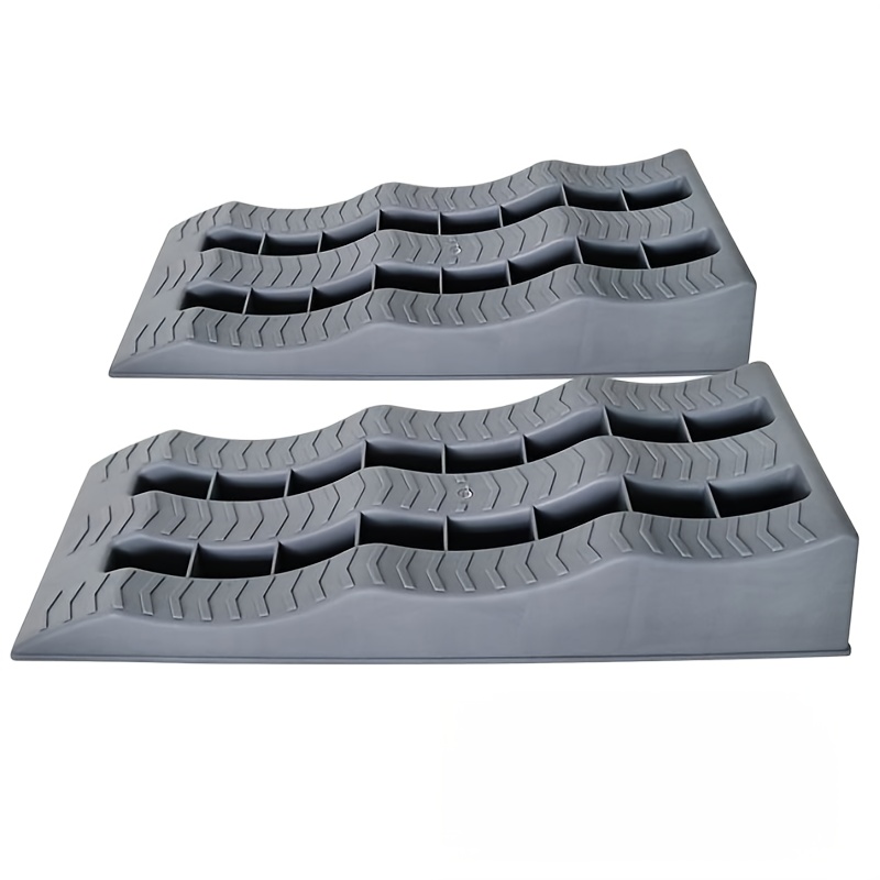 TEMU Rv Leveling Block -2pcs-3 Kinds Of Height-adjustable Tire Ramps, Suitable For Rv And Trailer, Leveling Block With Non-slip Design, Outdoor Use
