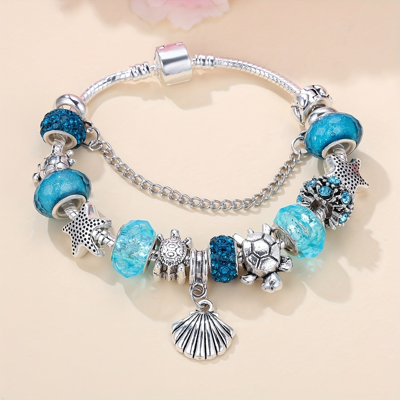 TEMU 1 Hot Selling And Popular Elegant And Gorgeous Bracelet, White Flower Bead