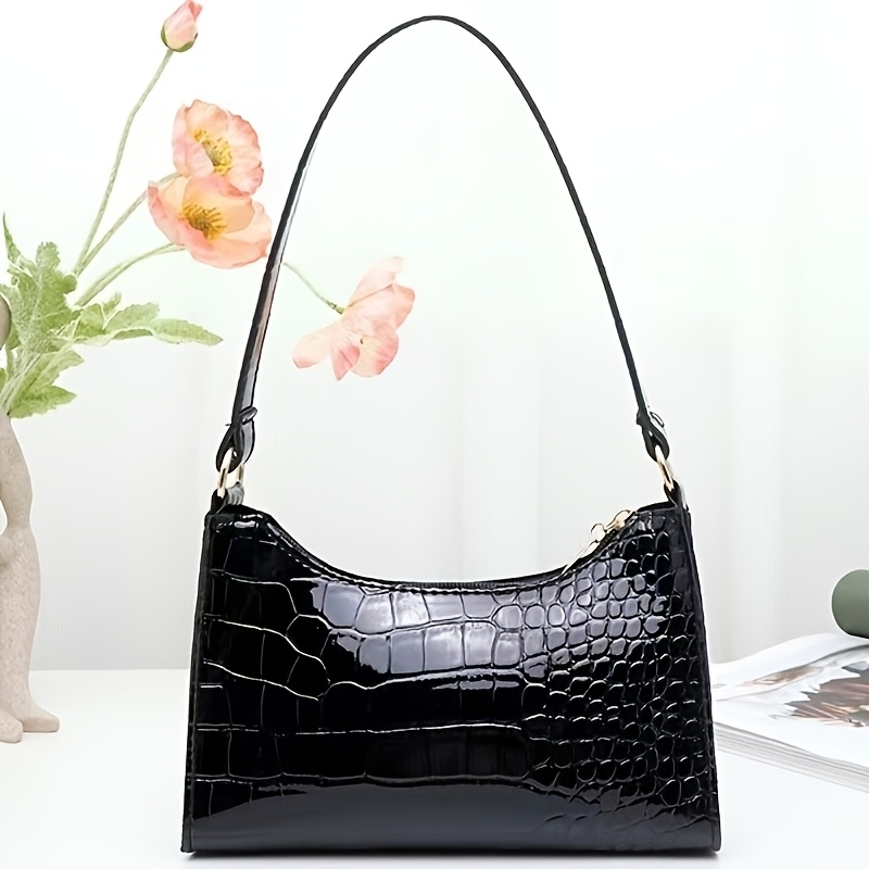 TEMU Mini Women's Handbag 2026 Winter New Style Fashionable Shoulder Bag, Chic Gradient Trendy Minimalist Underarm Baguette Bag
