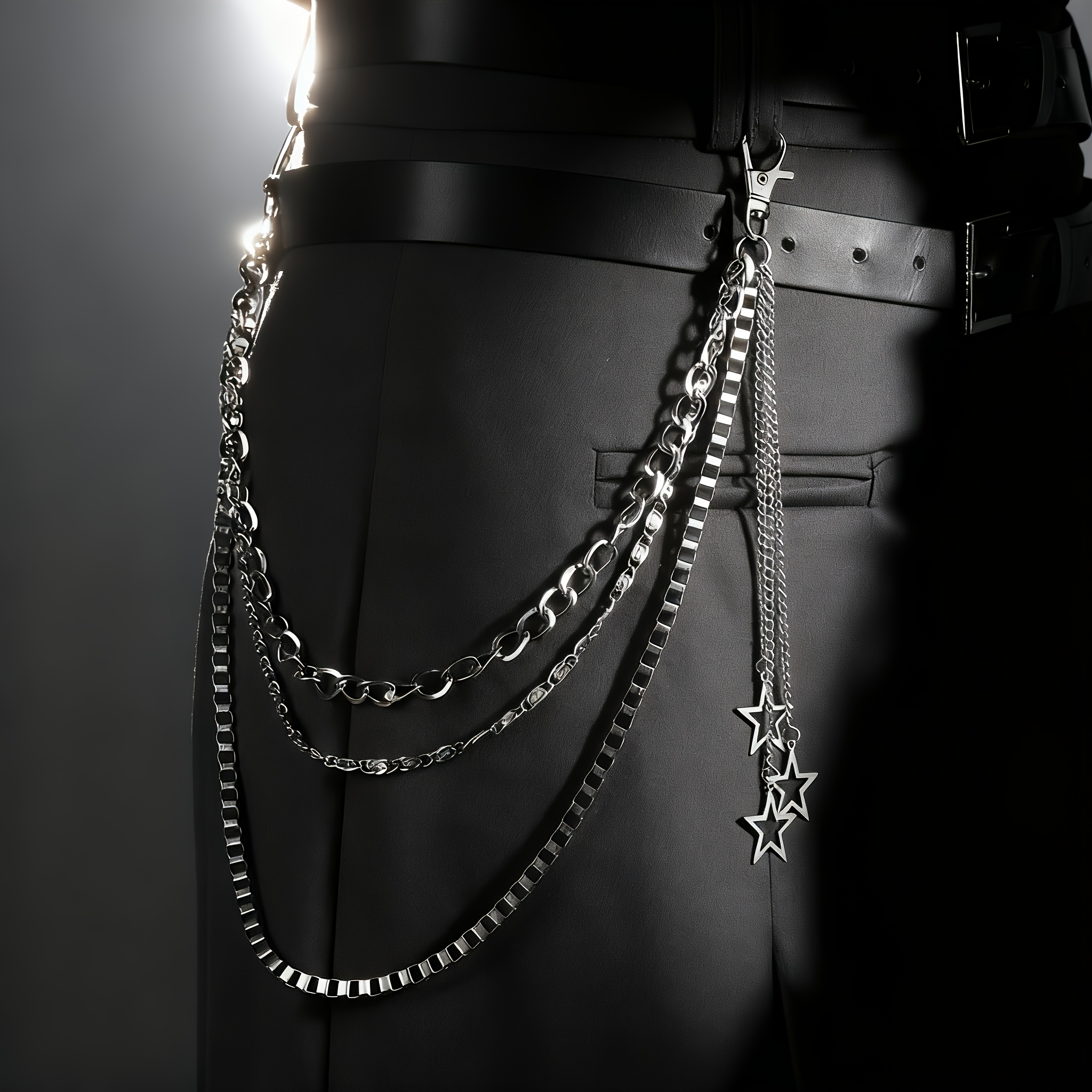 TEMU 1pc Of Metal Decorative Pants Chain Combining Hip-hop And Punk Styles, Unique Design, A Must-have Personalized Accessory For Street Fashion