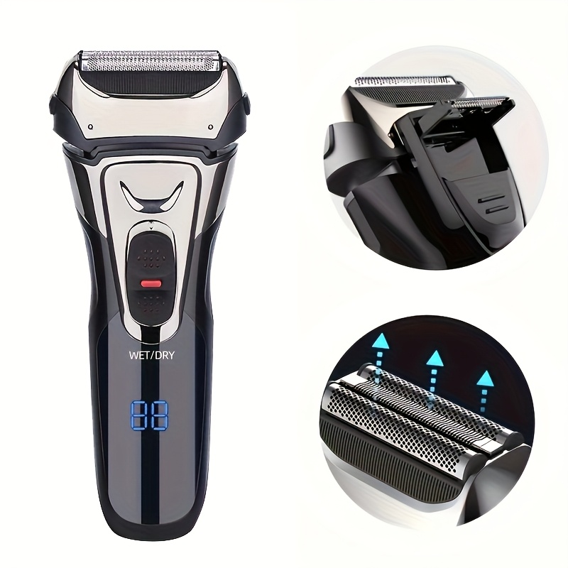 Feiyba [high Speed] Men's Electric Razor | And Pop-up Trimmer | Aluminum Foil | Usb-c Rechargeable, High Speed Motor, Display, Dry/wet Dual Purpose | For Men | A Gift From Men's Husband Father Shaver