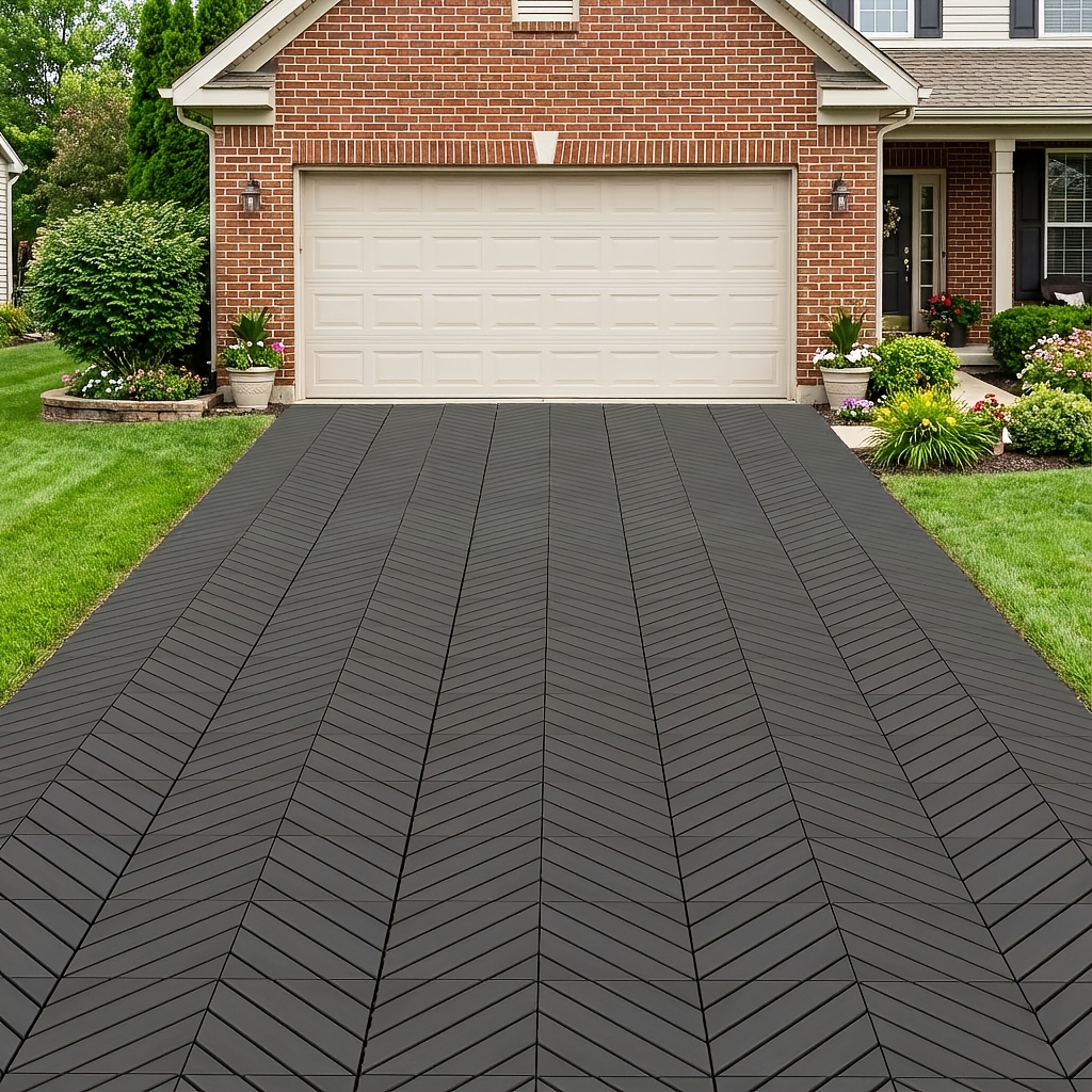 item picture all weather waterproof floor tiles 44pcs interlocking patio flooring non slip for outdoor   poolside and gardens   in brown and gray for courtyard paving deck tiles s deck tiles outdoor interlocking waterproof driveway