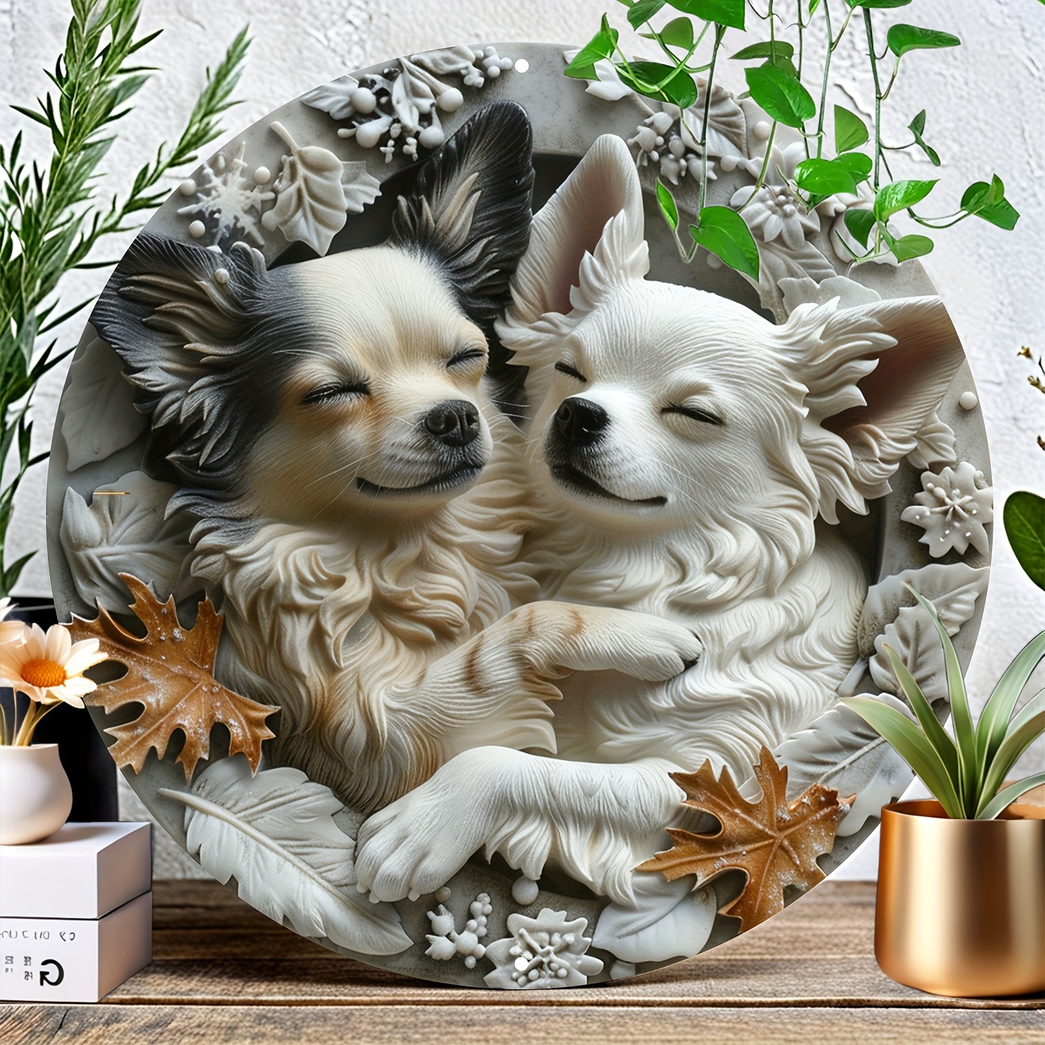 

1pc Creative Chihuahua Dog Aluminum Art - 8 Inch Hd Vivid Print - Durable, Weatherproof Home Decor For Homes, Living Spaces And Memorable Pet Gifts