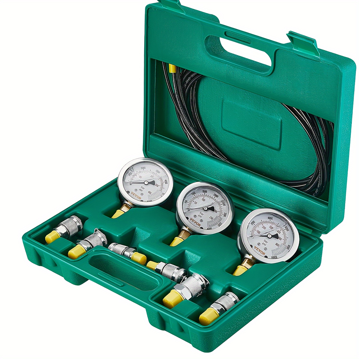 

Test Kit, 250/400/600bar, 3 Gauges, 6 Test , 3 Test Hoses, Test Kit, Portable Carrying , For