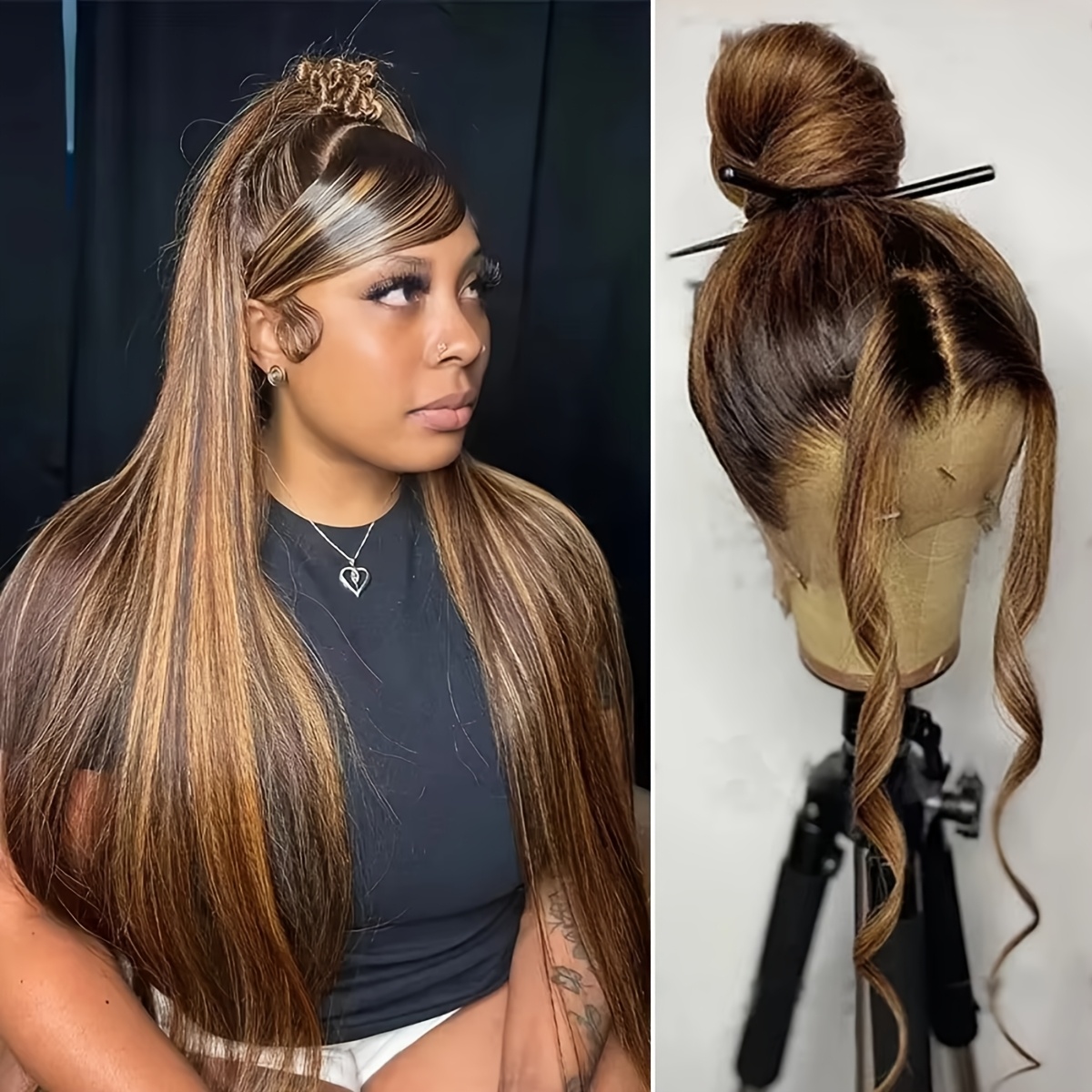 13x6 Hd Lace Frontal Wig In A Straight Style, Featuring Colored Brazilian Human Hair