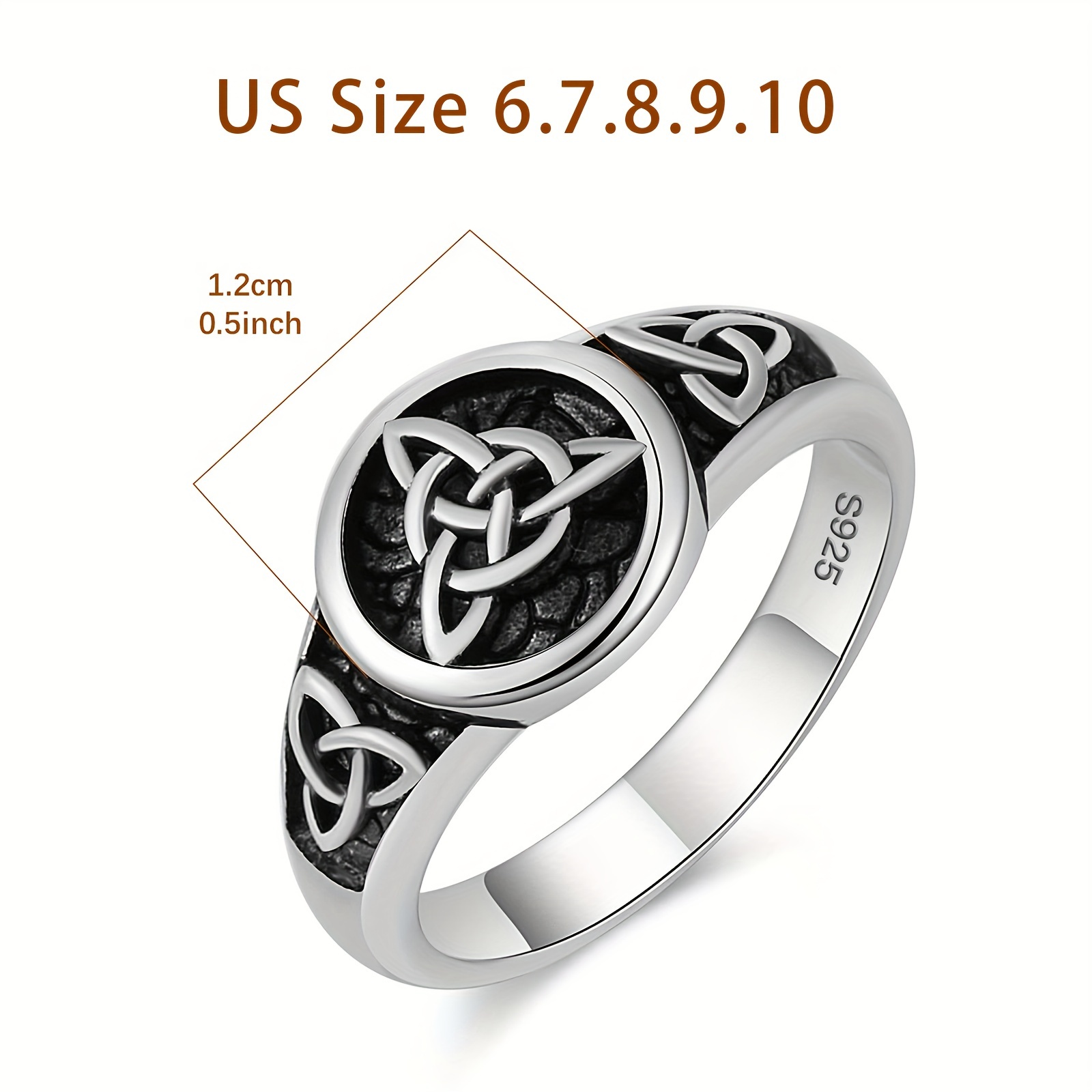 s925 sterling silvery celtic knot   ring hypoallergenic nickel free   jewelry gift with gift box details 2