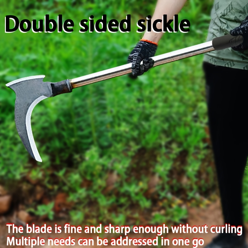 2件装高锰钢镰刀头 - 双刃，农业、草坪护理及修剪专用，牢固贴合 商品详情 1