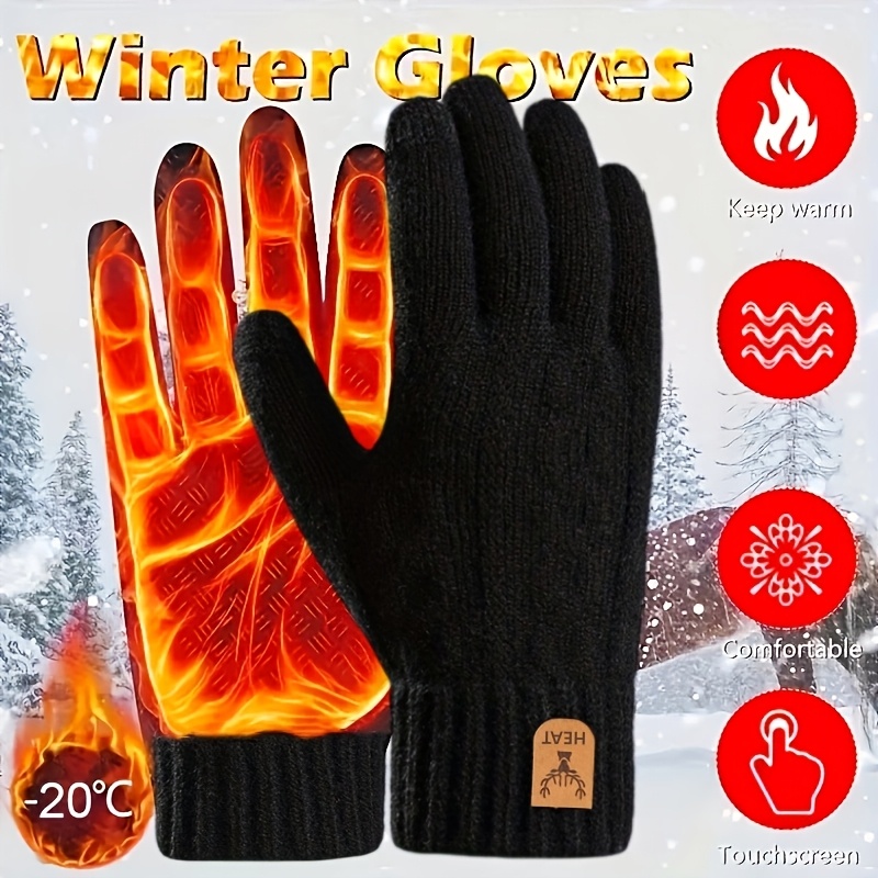 Fleece-Lined Thickened Alpaca Touchscreen Gloves