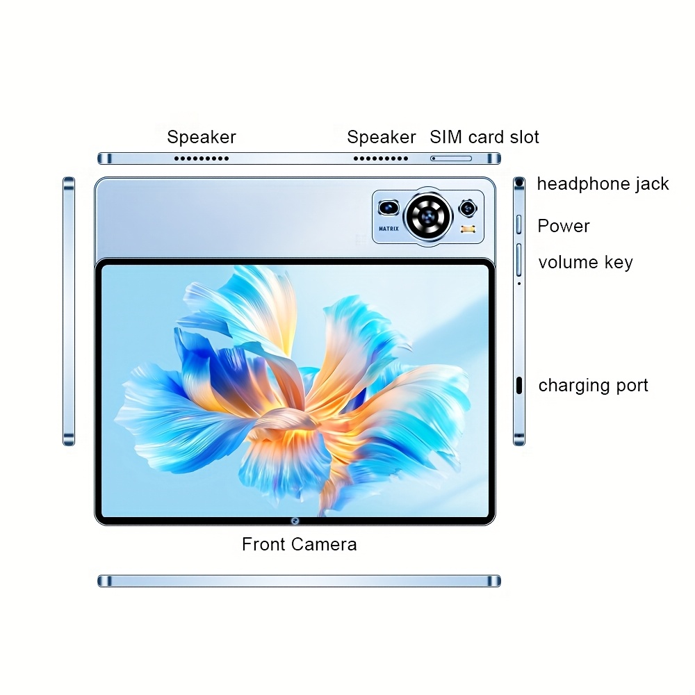 UXD A5 Android 15 Tablet 10.1-inch IPS Display, 12GB RAM, 256GB ROM + 1TB Uitbreidingsondersteuning, Ondersteunt 4G LTE/WiFi, Octa-core Processor, 6000mAh Batterij, Complete met Toetsenbord, Muis, Stylus, Beschermhoes en Volledige Set Accessoires