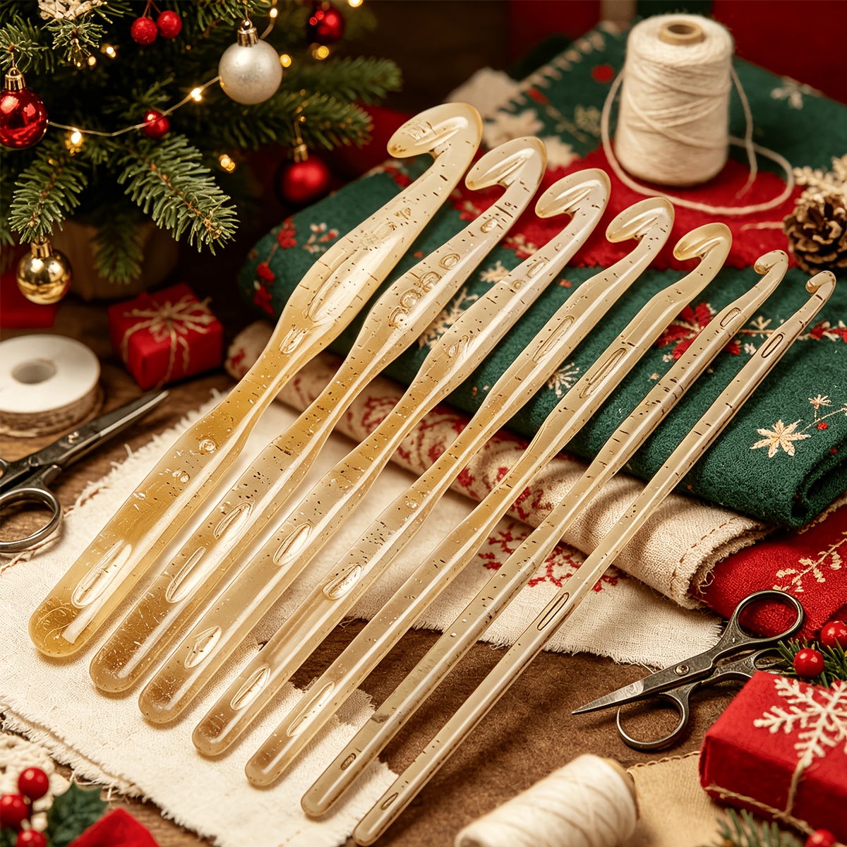 TEMU 8pcs Crochet Hooks Set With Ergonomic Handles, Suitable For Knitting And Weaving Crafts, Ranging From 4.0mm To 12.0mm, Ideal For Beginners And