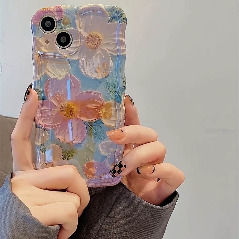 

Oil Painting Flowers Pattern Mobile Phone Case For 13 14 15 Pro