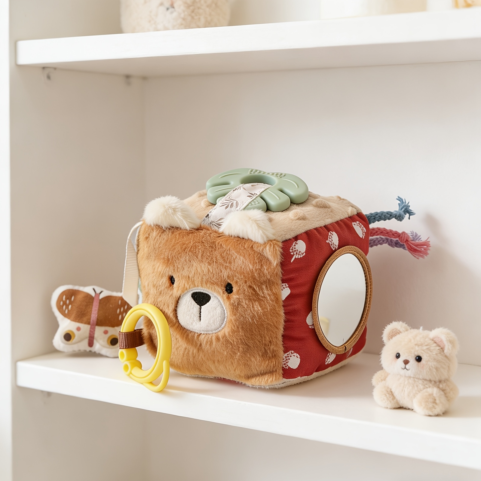 Visual Tactile Forest Animals Educational Blocks, Multifunctional Cube Toy