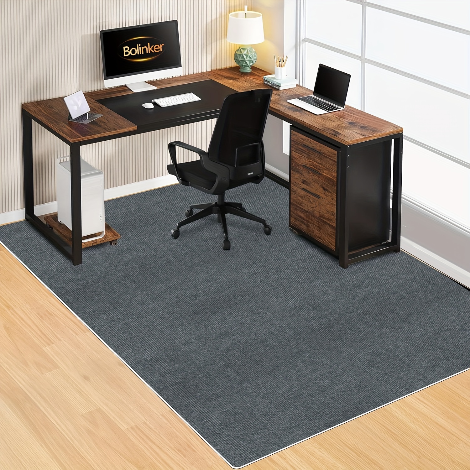 large non slip office chair mat washable polyester desk carpet 63 x55 floor protector for gaming and computer chairs ideal for hardwood floors