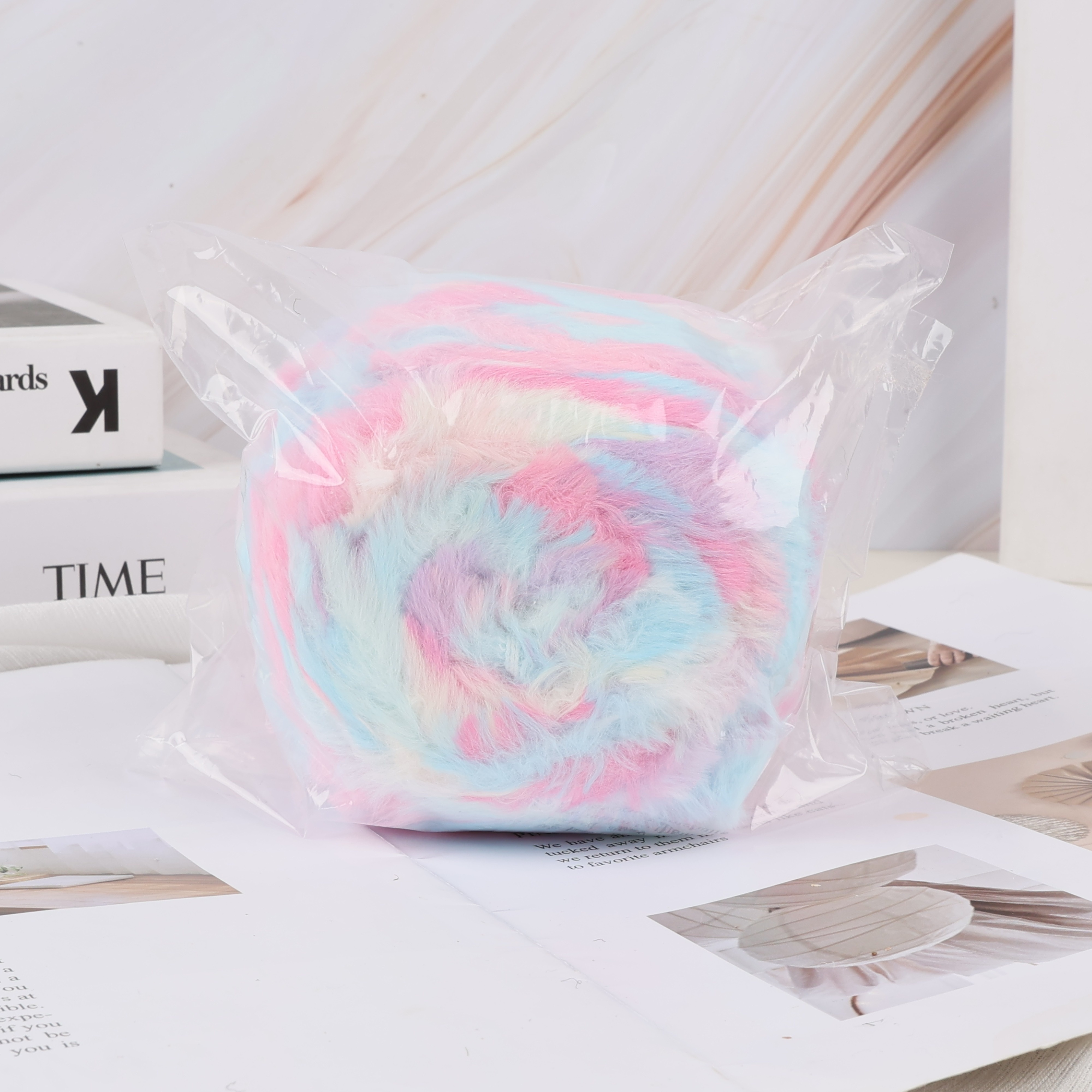 TEMU 3 Rolls Of 150g Fur Yarn, Soft And Fluffy, Ideal For Knitting And Crocheting Hats, Scarves, And Purses, With 32 Meters Per Piece