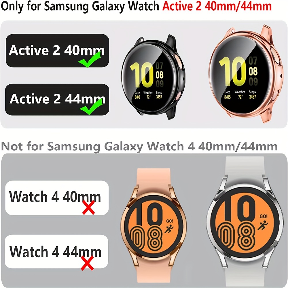 Compatible With Samsung Galaxy Watch Active Case 40mm, Packs Soft Full  Protector Case For Samsung Active Smartwatch Bands 40mm (3