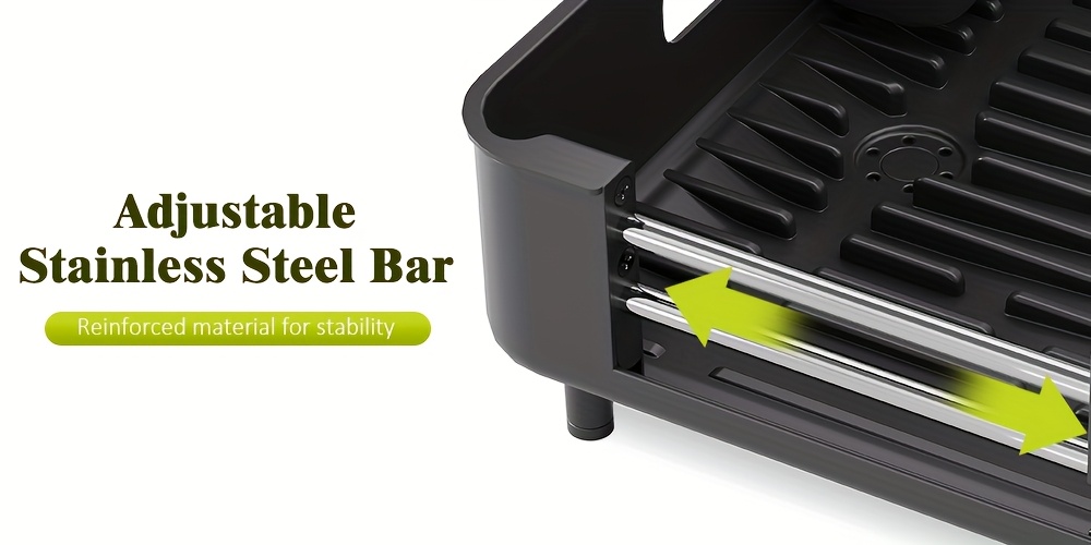   adjustable dish drying rack for kitchen extendable two tiered with non scratch drainers movable utensil holder and drainage spout ideal for plates bowls cups pots dish drying rack for kitchen counter Product details 2