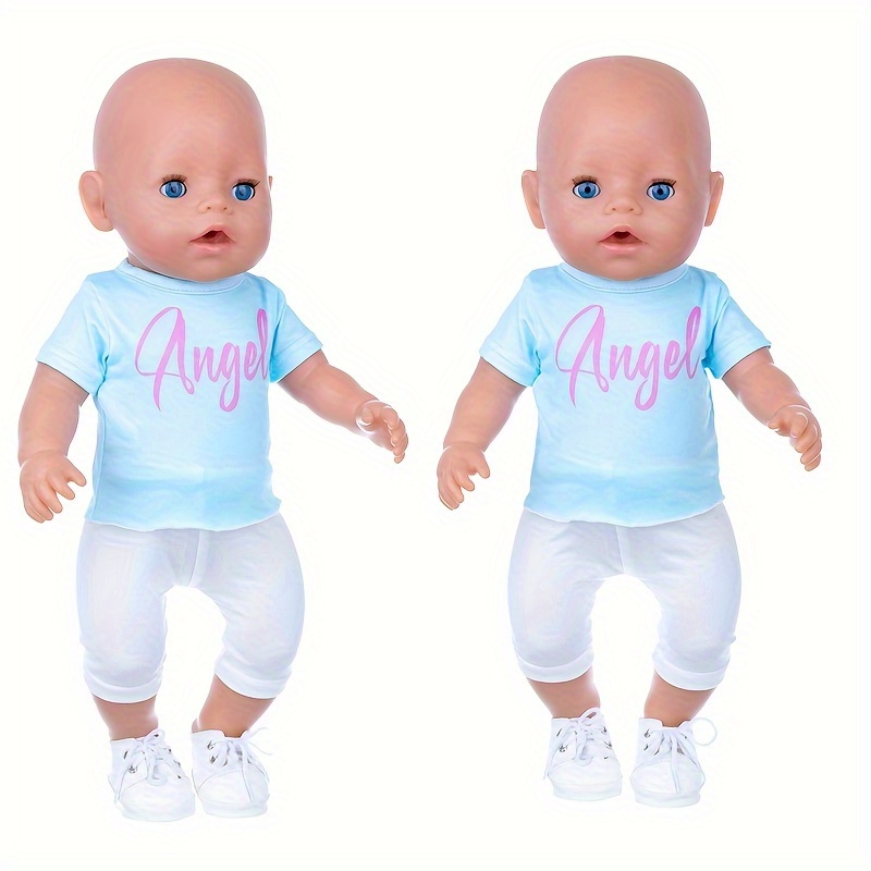 

Blue Short Sleeve+pants, Doll Clothes Fit For 43cm/17in Doll, Not Include Doll And Shoes