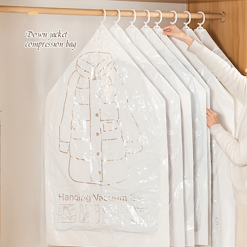 

1pc Hanging Space Saver Bag, Vacuum Compression Storage For Coats, Dust-proof Wardrobe Organizer, Moisture-proof Seal Bag