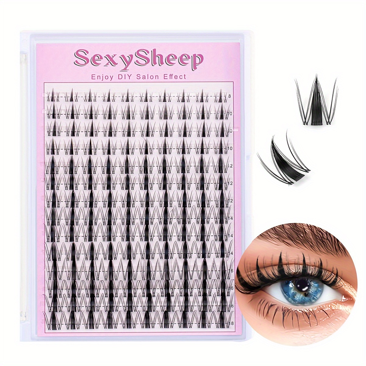 

- 8-18mm False Eyelashes, , Wet- , Diy , 0.07mm , C/d , , Reusable, & Makeup Tool, For /exaggerated//fluffy