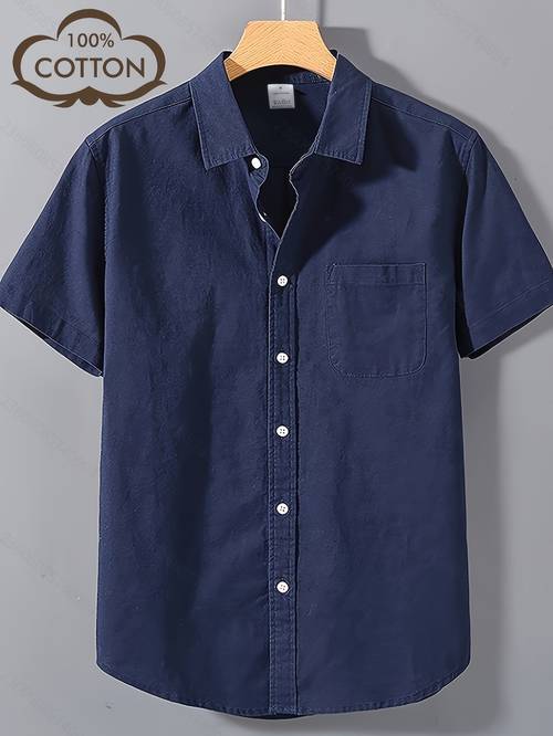 camisa casual para hombre, , con bolsillos y botones, cuello, premium de grosor medio, artesanía, camisa transpirable calidad, absorbente del , resistente al