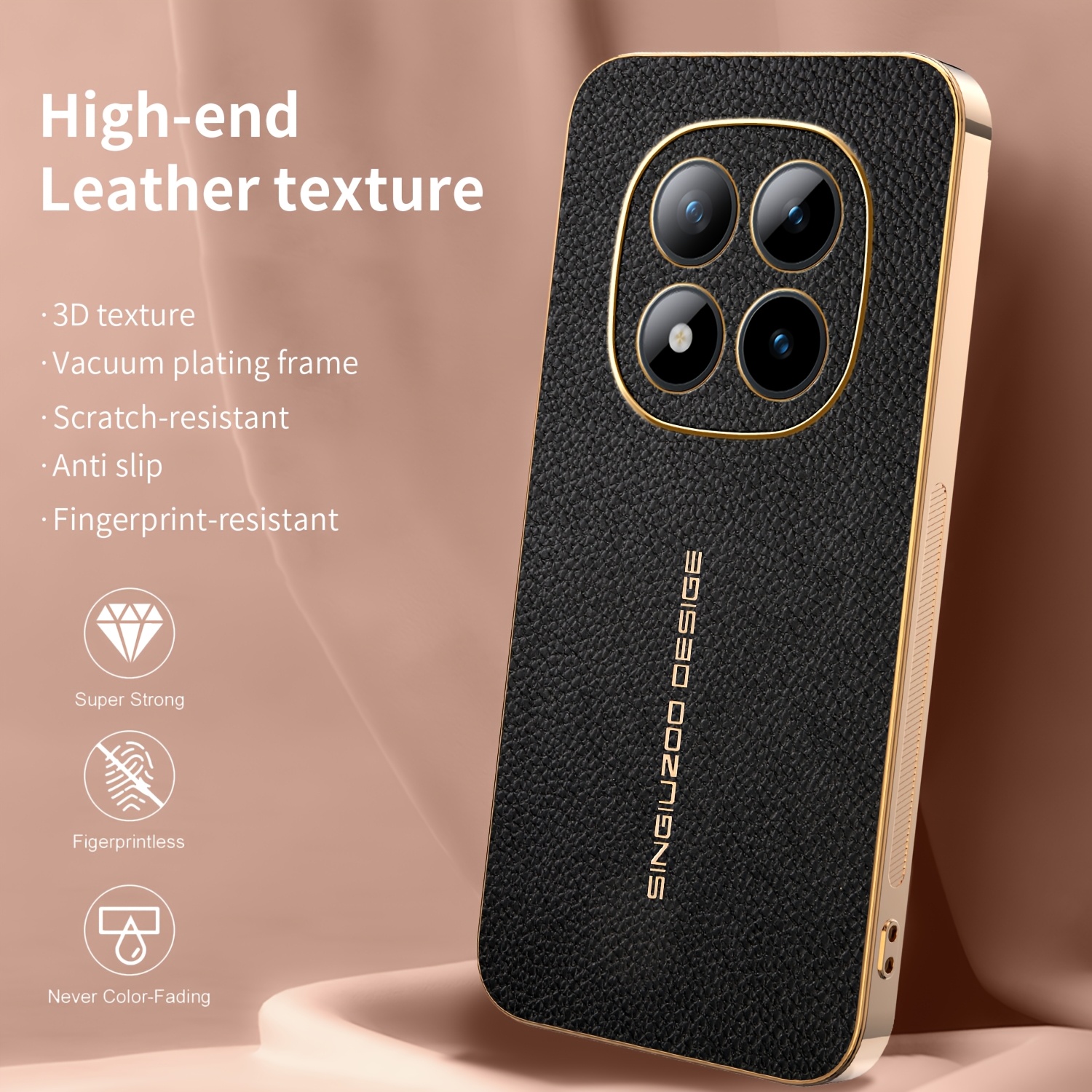 TEMU Funda para teléfono: Compatible con Redmi 15 Pro 5G, Redmi 15 Pro+ 5G y Redmi 15 5G. Funda de marca de moda con textura de de lujo para Redmi.