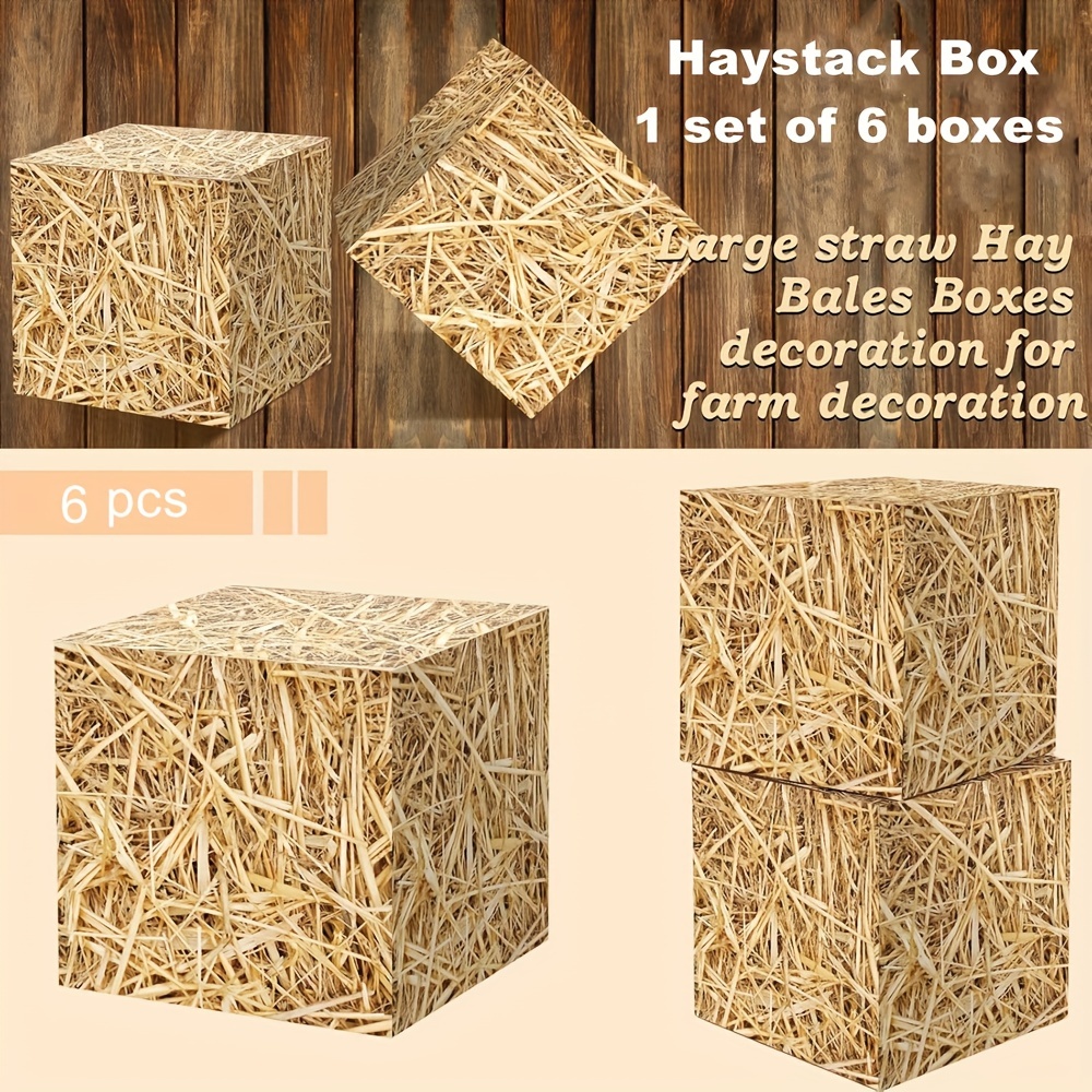 

[ ] 6pcs Rustic Hay Bales Decor - Party Supplies For Fall & - Events, No Needed, For & Decor