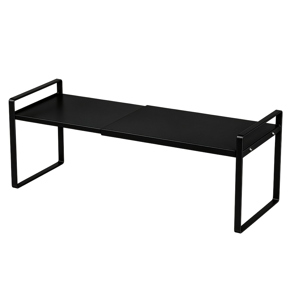 TEMU 1pc Expandable Kitchen Storage Rack, Adjustable Cabinet Layered Shelf, Home Countertop Seasoning Organizer, Multi-functional Storage Holder,