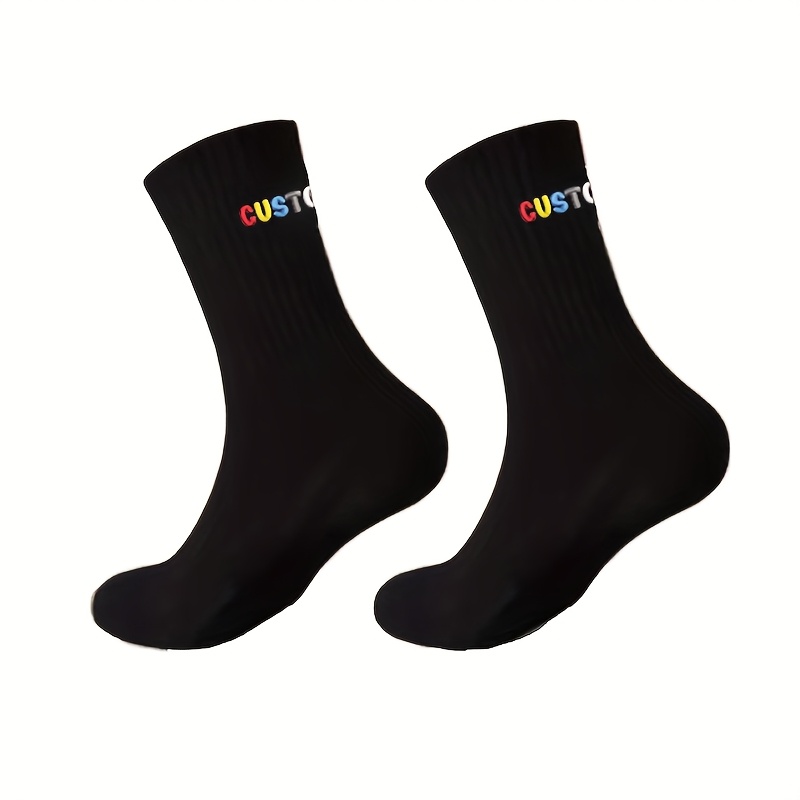 TEMU 1 Pair Custom Personalized Athletic Socks For - Valentine's Day, Birthday Gifts - Hand Wash Only, Durable Fit Novelty Socks, Cute Socks, Special