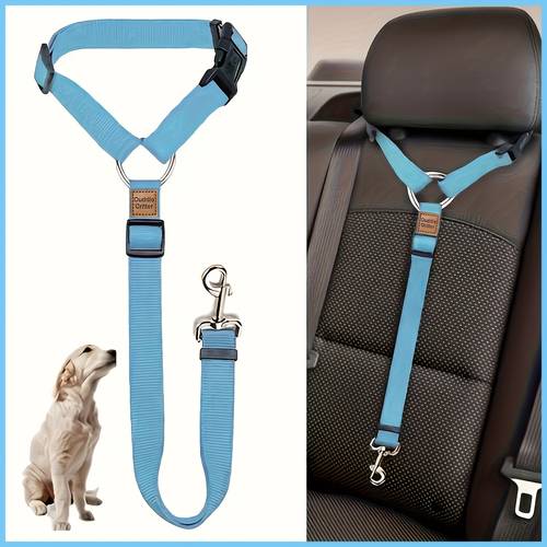 1pc pet car safety belt leash adjustable durable nylon material anti crash safety design for small medium dogs road trips spring outing mothers day pet travel gift pet car additions