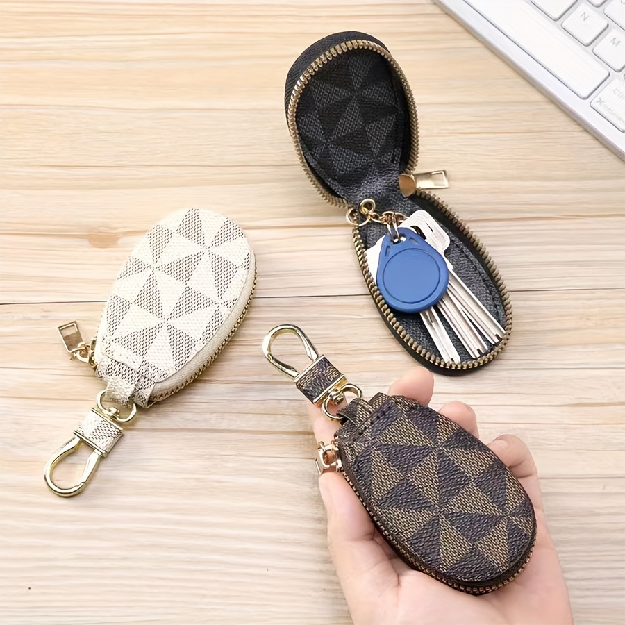 

Pu Leather Mini Key Case, Unisex & Classic Style Portable Car Key Holder With Large Capacity, Compact Home Accessory(3.54'' X 1.96'')