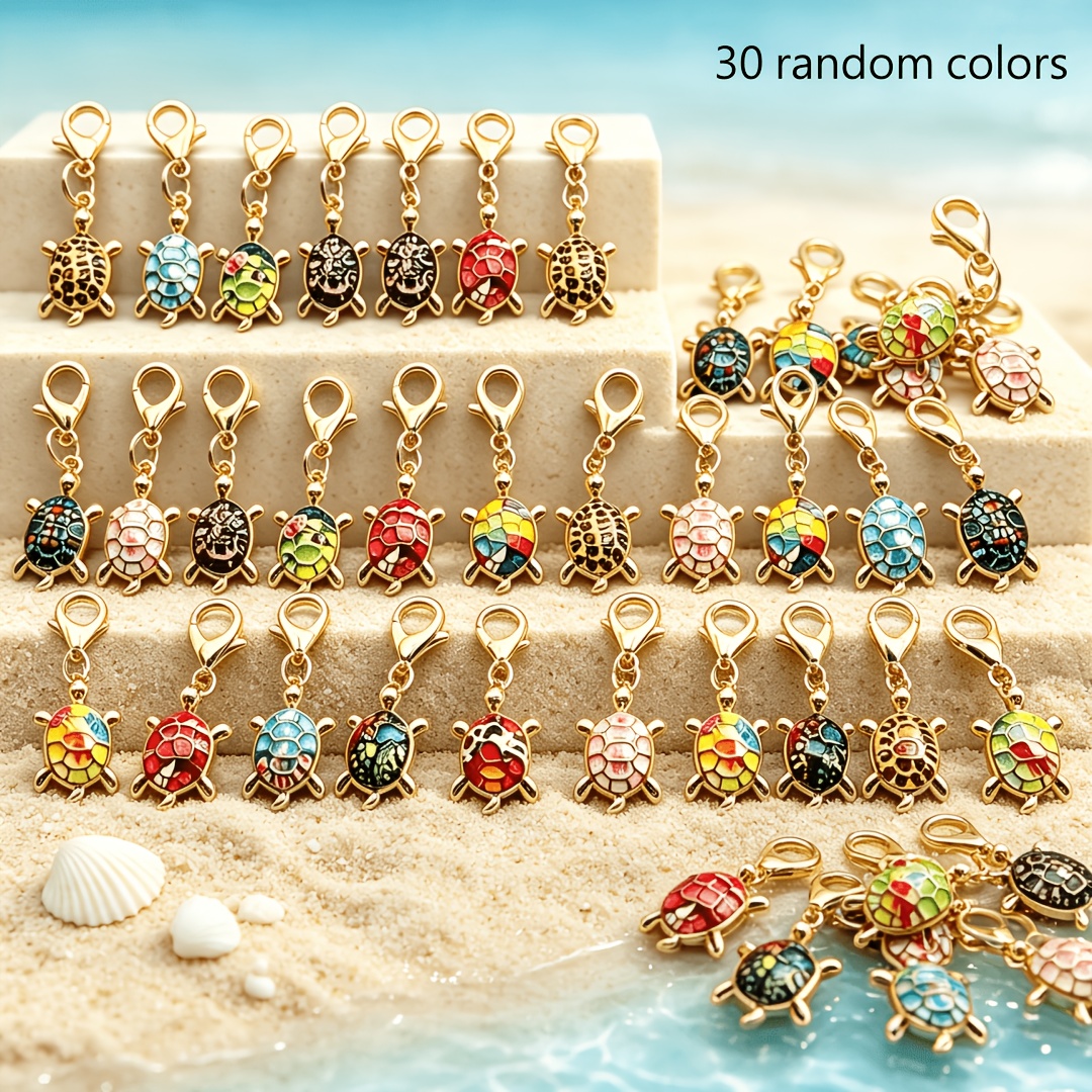 TEMU Random 30pcs Colored Turtle Keychains, Cute And Fashionable, Party Gift Cute Women' Pendant, Fashion Accessory, Elegant Women's Keychain,
