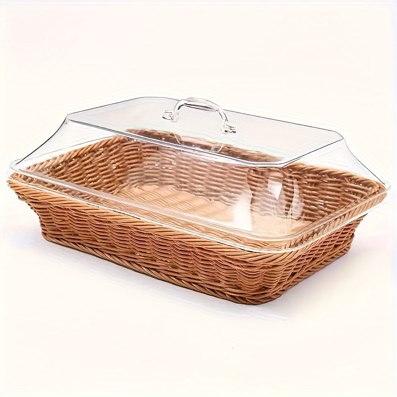 Image of Faridabio Bread Basket - Durable, Plastic Bread Basket, Washable Food Tray For Desserts & Fruits - Perfect For Kitchen, Picnic, And Home Display, Pastry And Dessert Storage Box