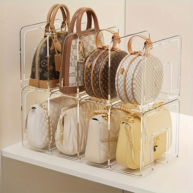 a transparent acrylic storage box for handbags   saving closet divider suitable for purses and wallets a clear multifunctional shelf ideal for home and retail displays sewing storage portable and requires no electricity