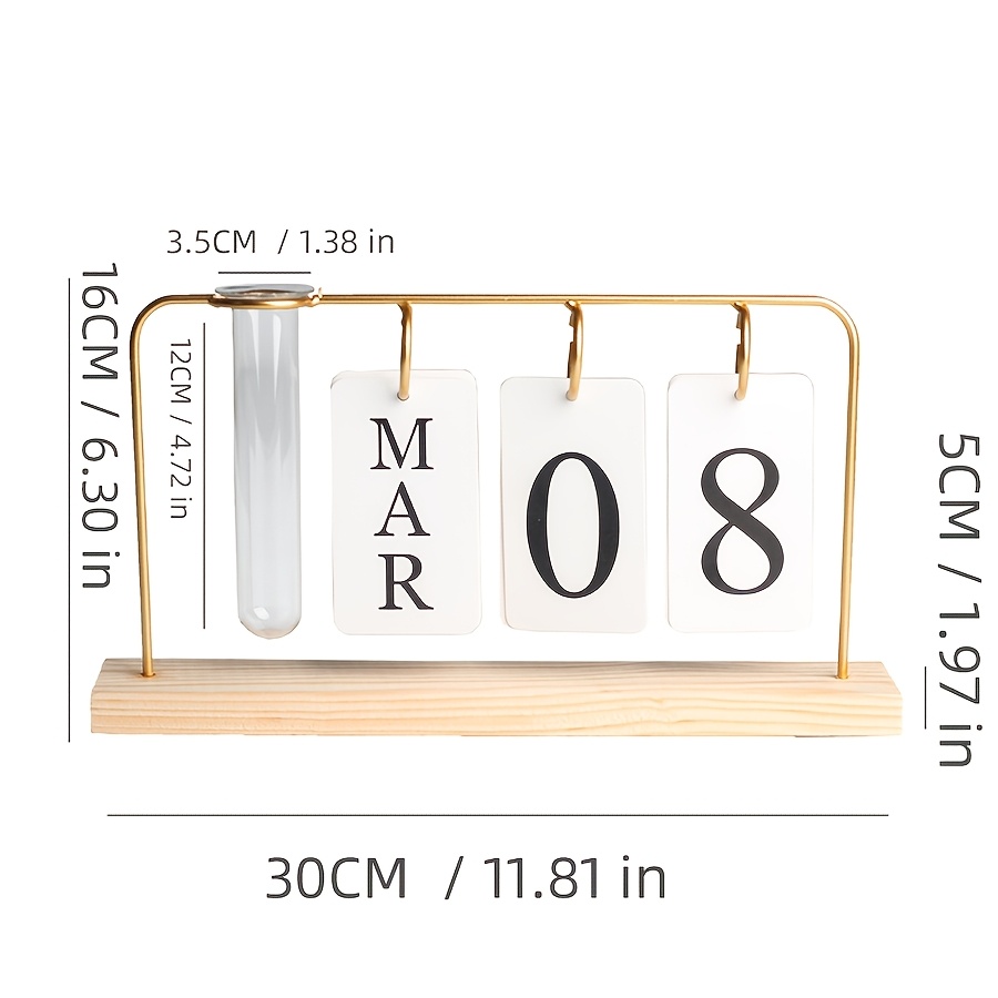 TEMU Ornements de calendrier, cartes de date de calendrier de bureau , décorations de table, accessoires photo d'entrée