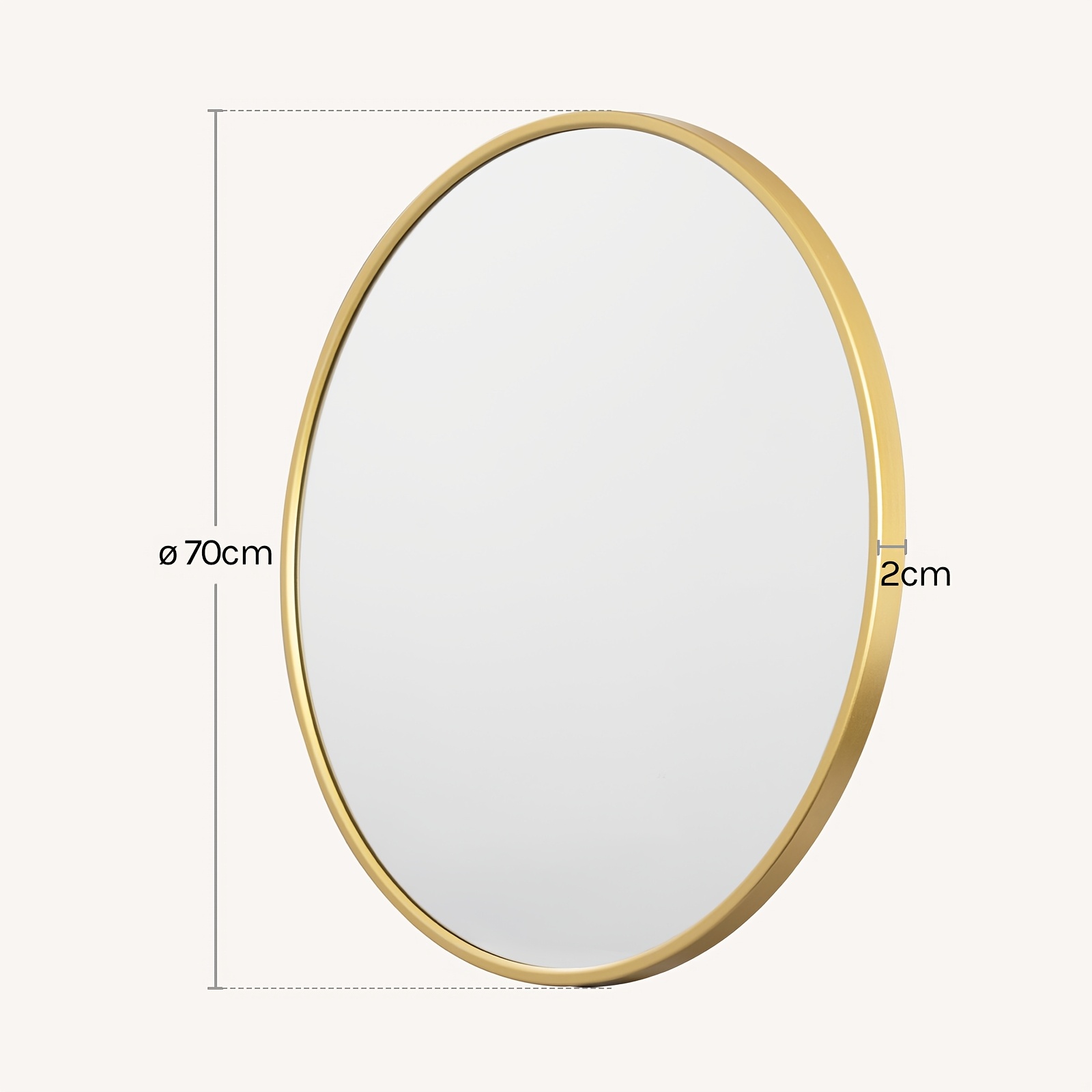 Image of Round Wall-mounted Vanity Mirror, Makeup Mirror, Bathroom Mirror, In Multiple Sizes/colors, Metal Frame, Mdf Backing