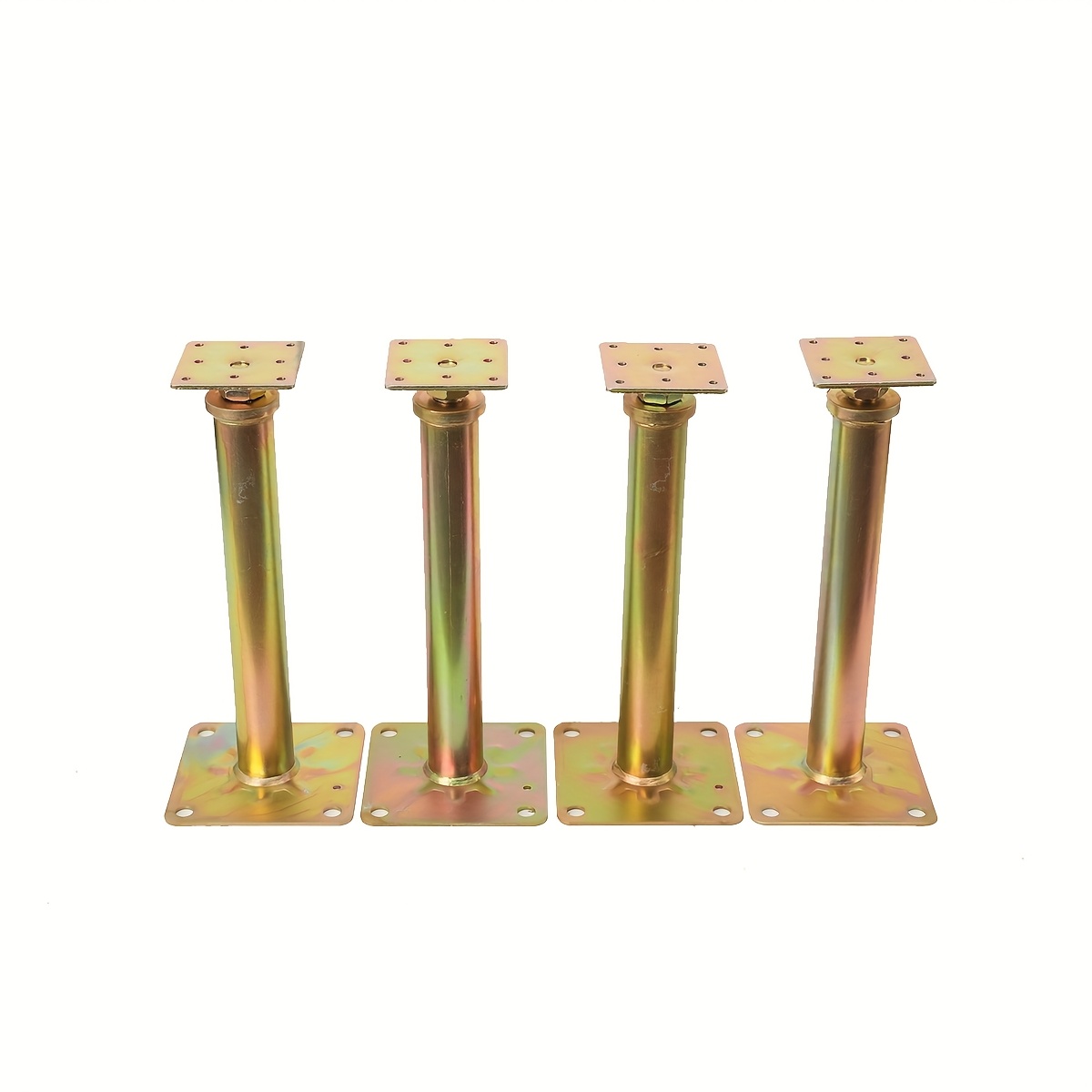 Image of 4er Set Pfostenträger, 11-3/5" To 16-1/10" Höhenverstelbar Stützbuchse Stützenfuß Bodenfuß Hausbodenheber Wagenheberpfosten Kann Für Bereiche Wie Treppen, Veranden, Decks