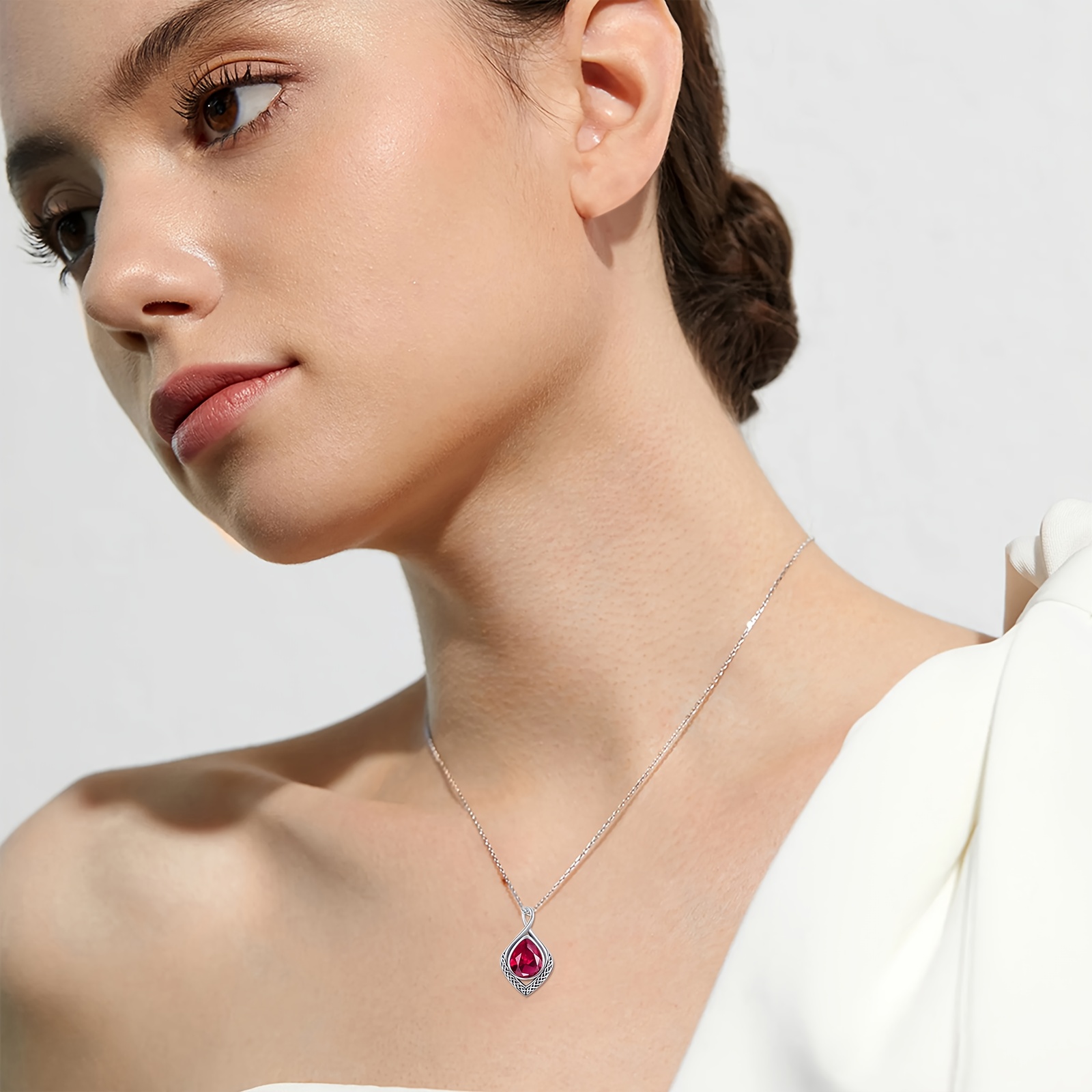 Women's 925 Sterling Silver Celtic Knot Birthstone Pendant Necklace