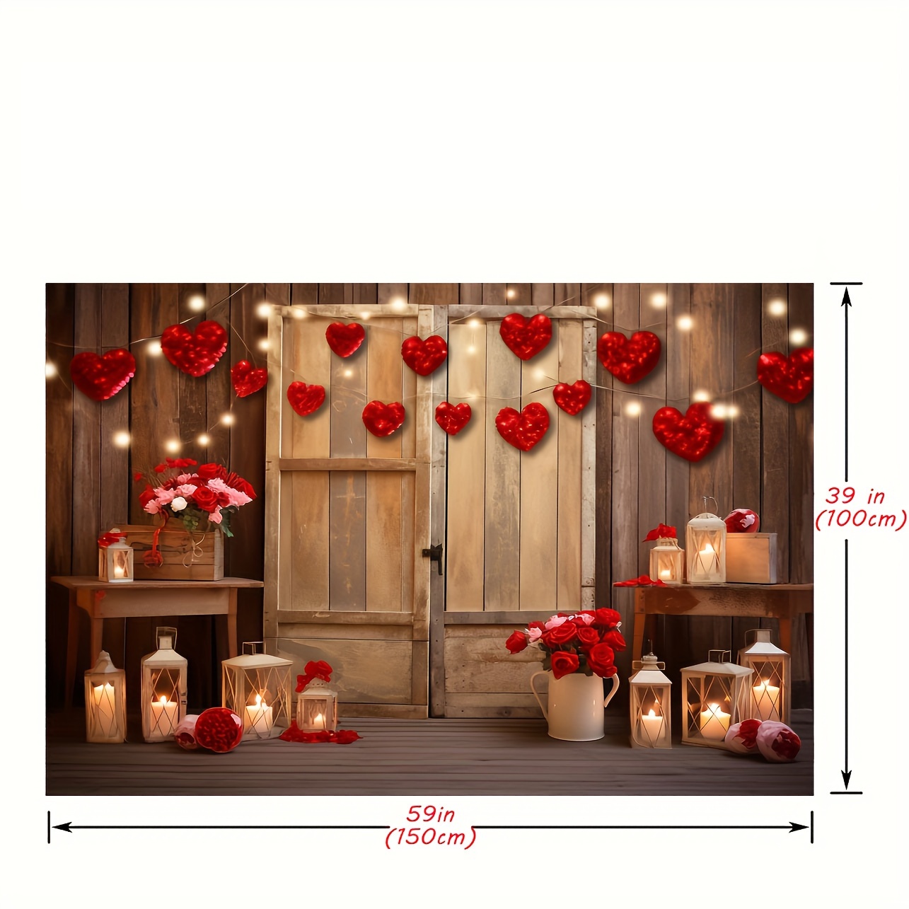 Happy Valentine's Day Photography Backdrops Rustic Wood Door - Temu