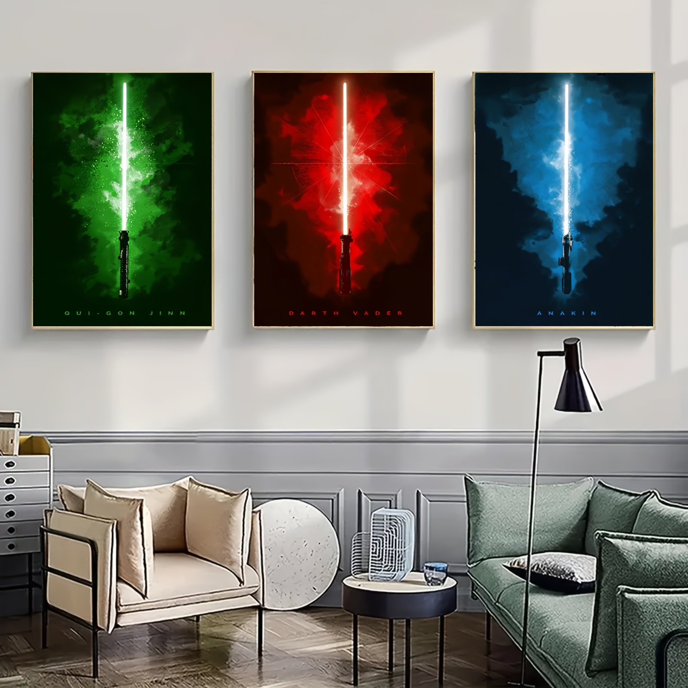 

3-piece Set, Modern Art Decor Posters, Light Saber Wall Art, 11.81x15.75in Each, Unframed Canvas Prints, Ideal Gift For Home Office, Living Room, Dorm, Indoor Use, Artistic Wall Decor