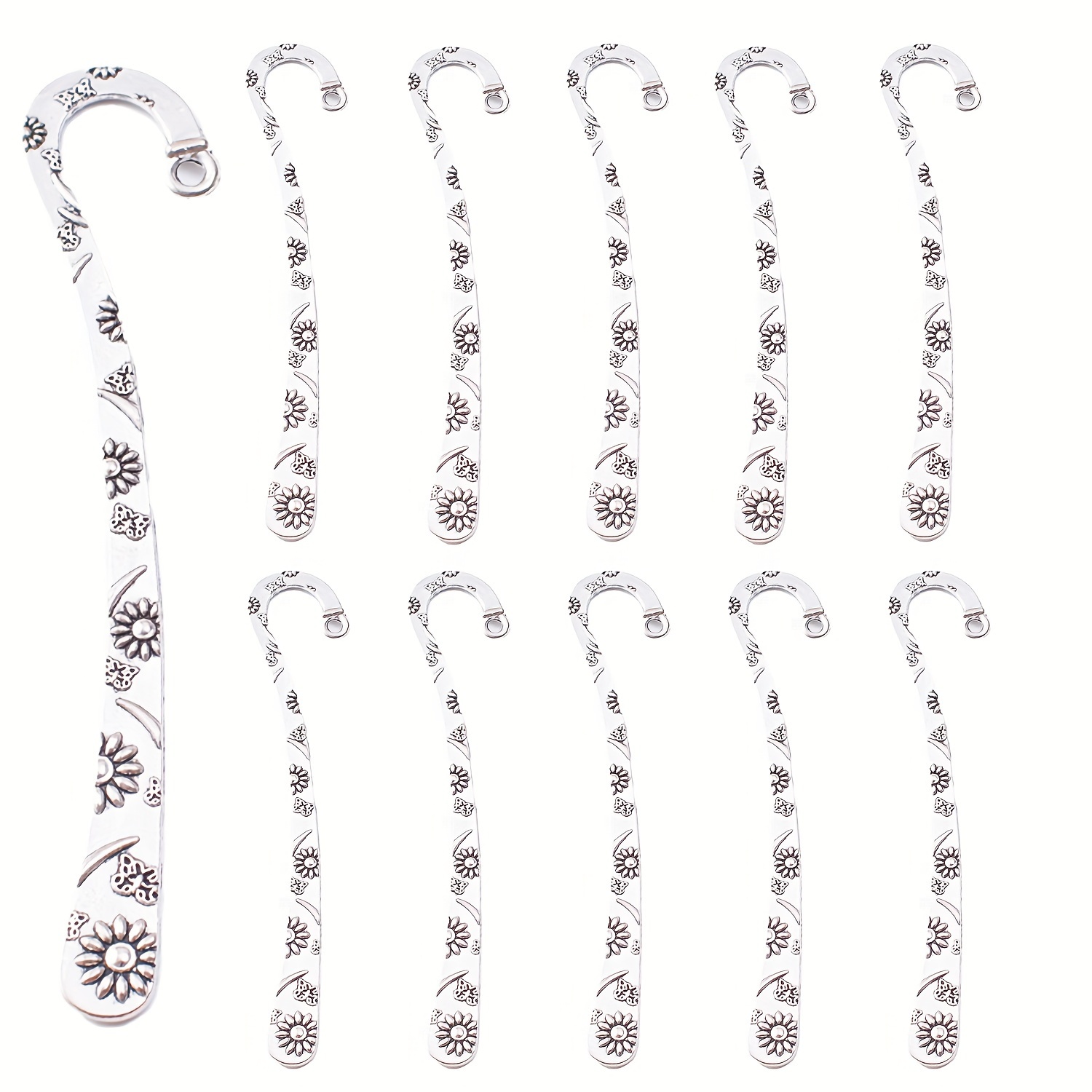 10pcs Sunflower Metal Bookmark Set - Features A Round Hole For Easy Crafting - Create According To Your Own - Suitable As A Diy Craft Gift For Women, Teachers, Students, And Book-loving Readers