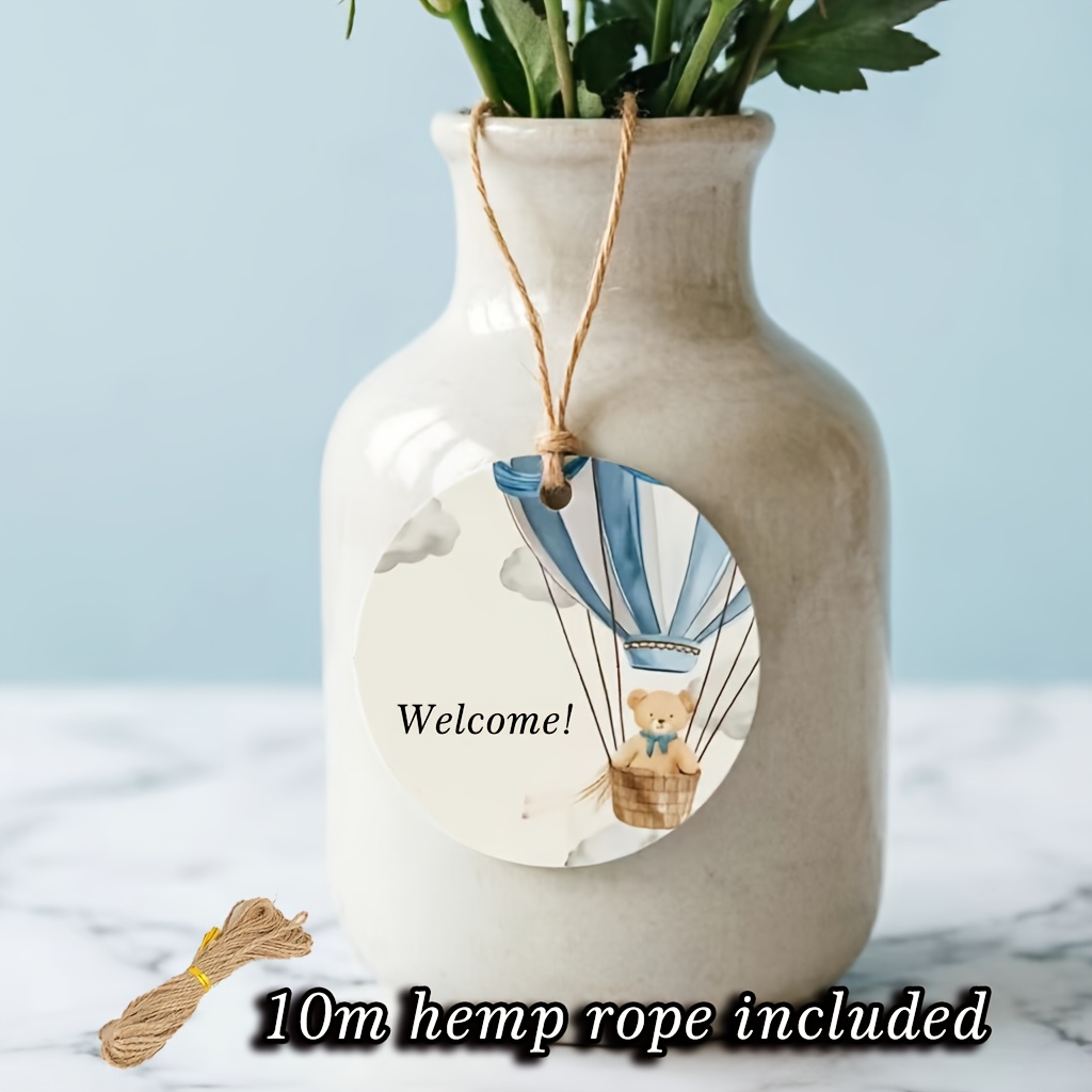 TEMU 98 Etichette Regalo Orsetto Cartone Animato Personalizzate, Etichette da Appendere Personalizzate, Stampa , Pre-forate per un Facile Appendere,