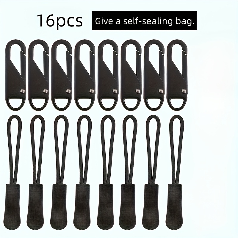 8/16 Zipper Pull Tabs With Extension Chain - Durable And Removable, Suitable For Luggage, Clothing, Jackets, Backpacks, Boots, Wallets, Handbags And Coat Pockets, Zip Pull Tabs Shoes Clothes Additions