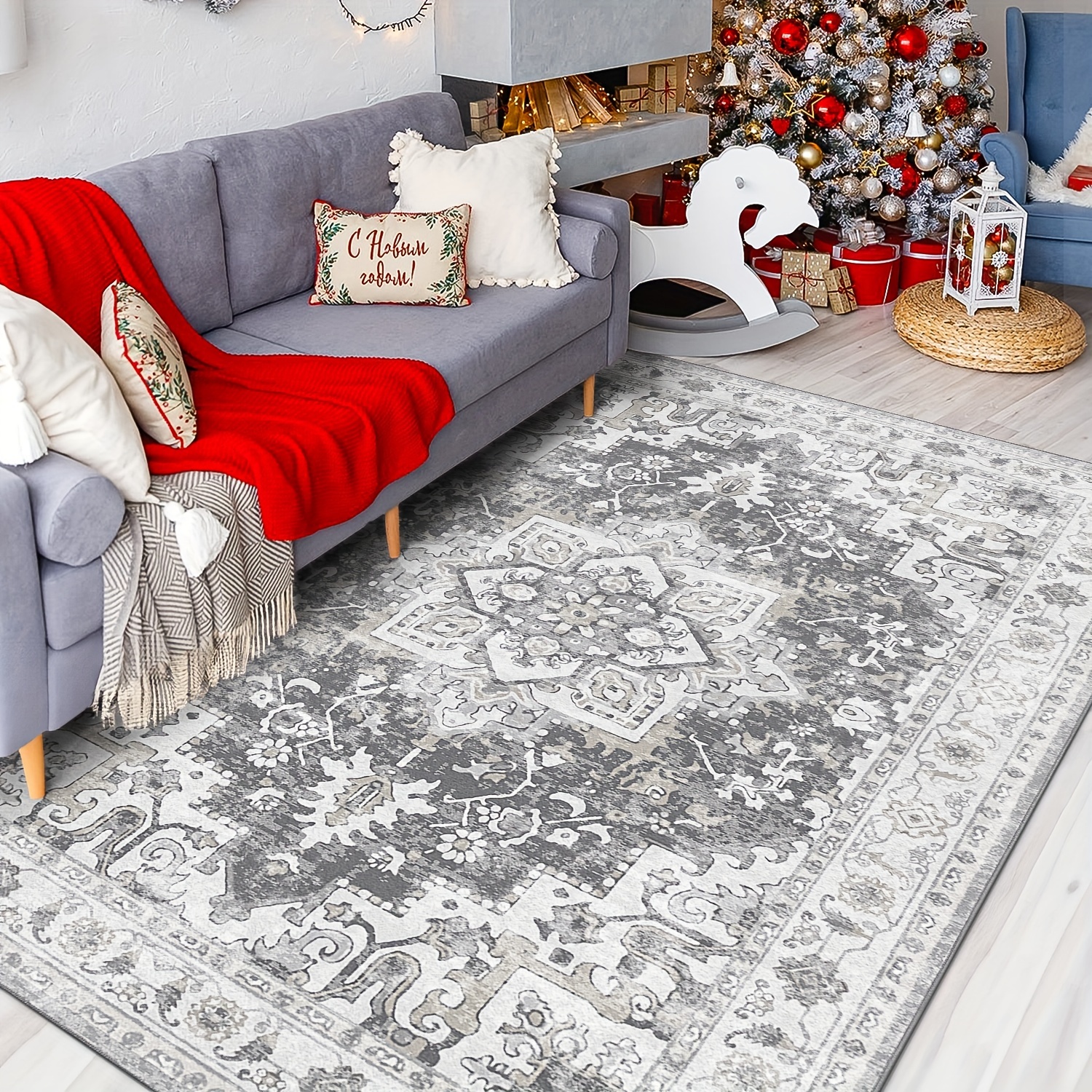 

Area Rug For , Rug, Low Chenille Carpet For Dining Christmas Decorations