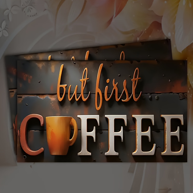 

1pc Rustic Wooden Coffee Shop Sign, " Coffee" Quote, Wall Hanging For Home, Kitchen, And Coffee Bar Decor