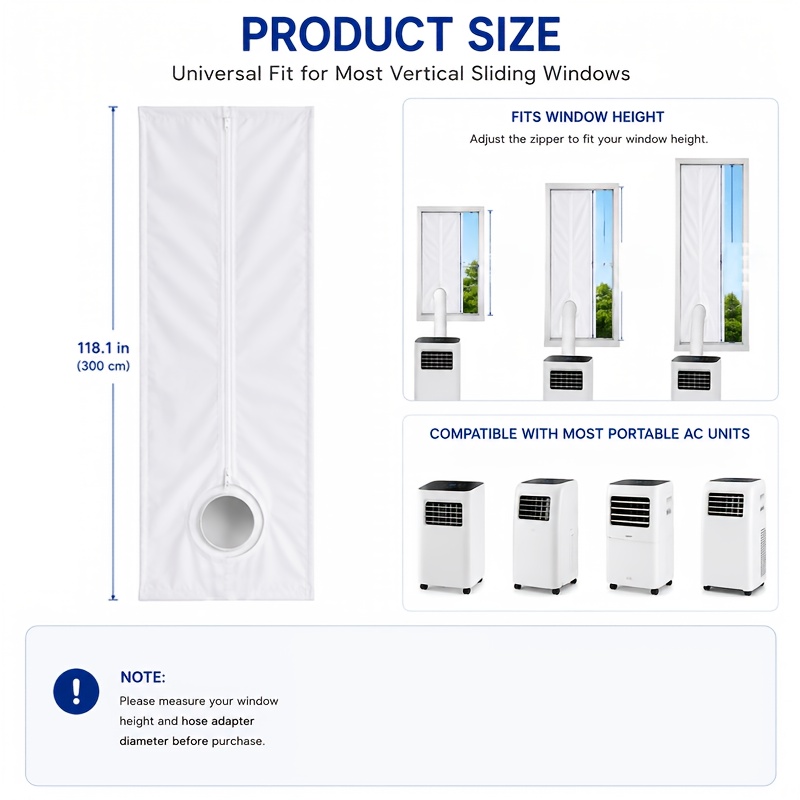 Portable Air Conditioner Window Seal Strip, High Sealing Performance Window Vent Kit, Compatible With Portable Air Conditioners And Swing Dryers
